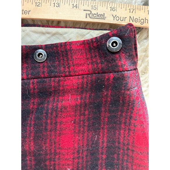 Vintage WOOLRICH Mackinaw Wool Hunting Pants Breech plaid Buffalo Oxblood USA - Picture 3 of 15